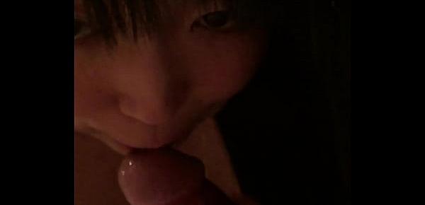  精子飲むために激しくしゃぶるセフレのフェラ　Hard Blowjob by sex friend for drinking semen